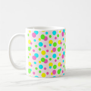 Purple Green Yellow Blue Pink Cute Polka Dot Coffee Mug