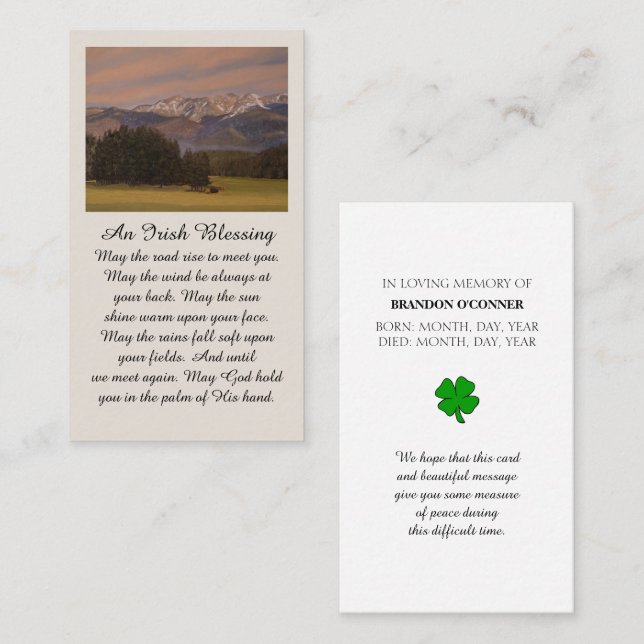 Purple Green Yellow Celebration of Life Business Card (Front/Back)
