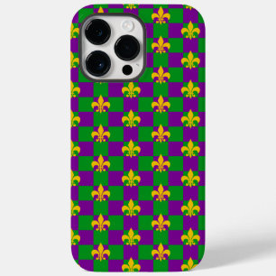 PURPLE GREEN YELLOW MARDI GRAS PATTERNS Case-Mate iPhone 14 PRO MAX CASE
