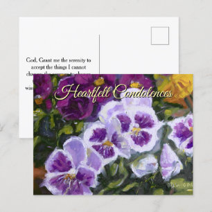 Purple Green Yellow Memorial Remembrance Card