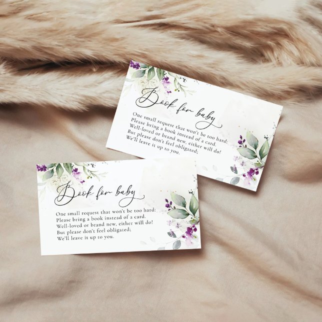 Purple Greenery Books For Baby Enclosure Card (Creator Uploaded)