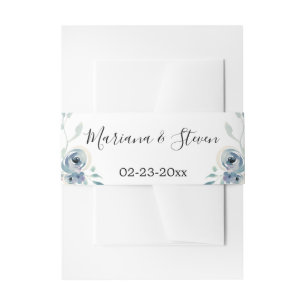 Purple Greenery Floral Elegant Wedding Invitation Belly Band