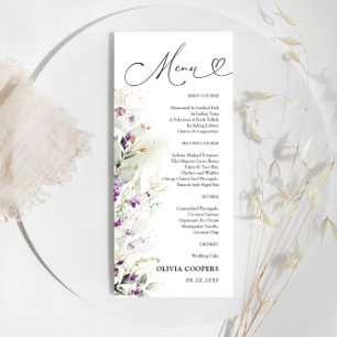 Purple Greenery Lavender Baby Shower Menu