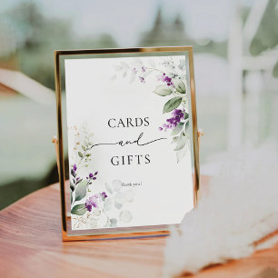 Purple Greenery Lavender Cards and Gifts Sign