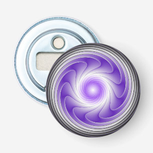 Purple Grey 3D Swirl Modern Abstract Fractal Art Bottle Opener