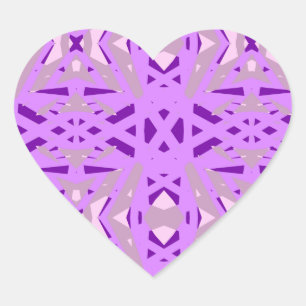 Purple Grey Art Deco Valentine Engagement Fun Love Heart Sticker