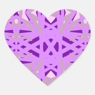 Purple Grey Art Deco Valentine Engagement Fun Love Heart Sticker
