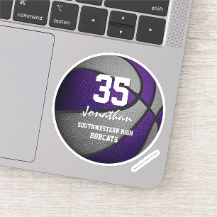 Purple grey basketball team colours gifts