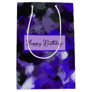 Purple, Grey, Black and Blue Abstract Medium Gift Bag