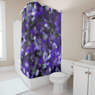 Purple, Grey, Black and Blue Abstract Shower Curtain