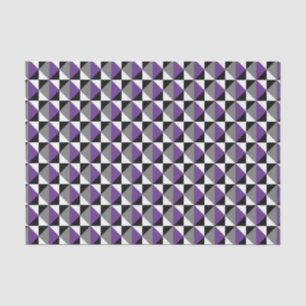Purple, Grey, Black and White Square and Diamond Tissue Paper
