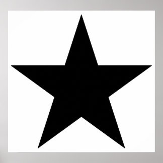 Purple Grey Black Green Five Point Star Pentagram Poster