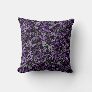 Purple Grey Black Triangle Seamless Pattern Cushion