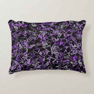 Purple Grey Black Triangle Seamless Pattern Decorative Cushion