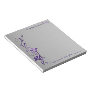 Purple, Grey Butterfly Foral with Scottish Proverb Notepad