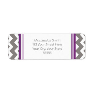 Purple Grey Chevrons Custom Return Address Labels