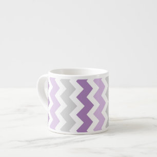 Purple Grey Chevrons Pattern Espresso Mug