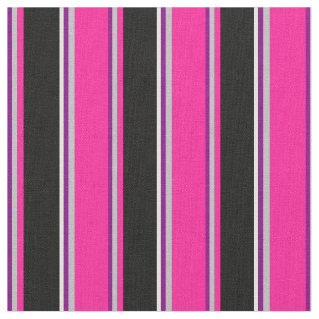 Purple, Grey, Deep Pink, Black, and Light Cyan Fabric (Close Up)