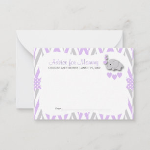 Purple & Grey Elephant Baby Shower Sm - Advice