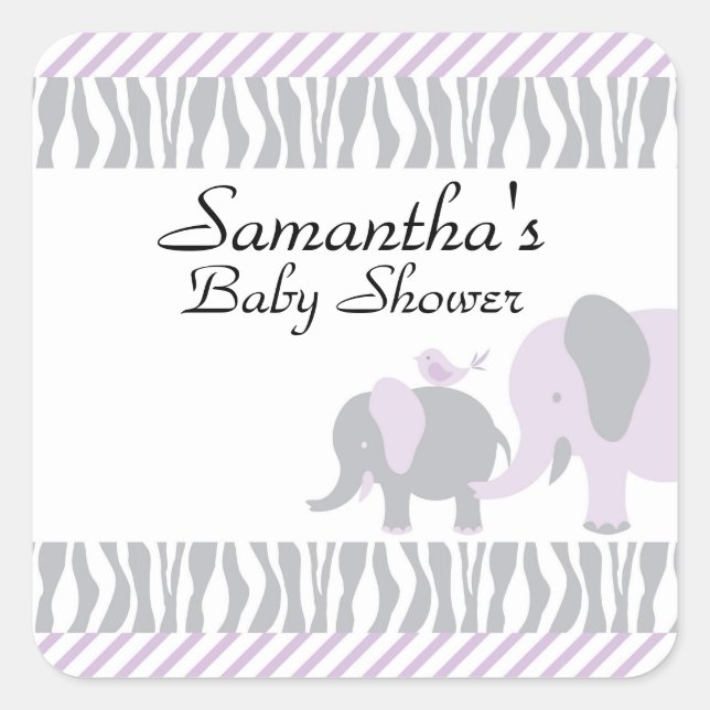 Purple & Grey Elephant Stickers (Front)