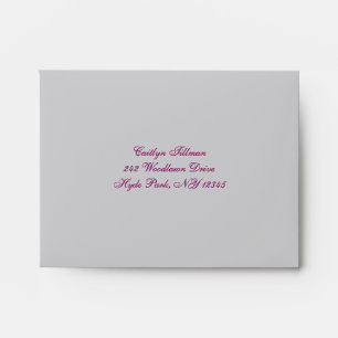 Purple, Grey Floral Envelope for RSVP Cards