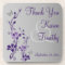 Purple Grey Floral Wedding Coaster Set (6)