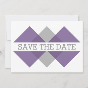 Purple Grey Geometric Triad Save the Date Invite