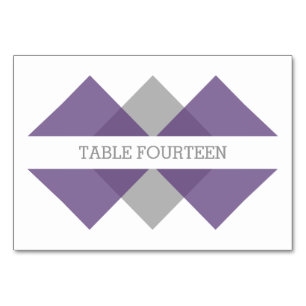 Purple Grey Geometric Triad Table Card