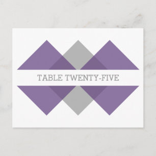 Purple Grey Geometric Triad Table Number Postcard