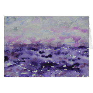 Purple Grey Impressionist Watercolor Landscape