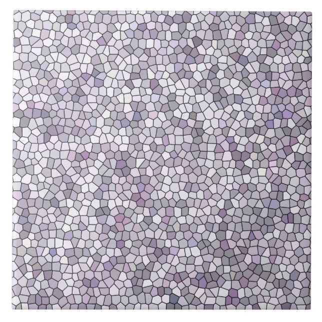 Purple Grey Mosaic Pattern Ceramic Tile (Front)