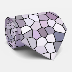 Purple Grey Mosaic Pattern Tie