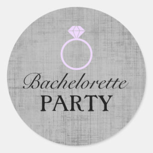 Purple & Grey Ring Design Bachelorette Sticker