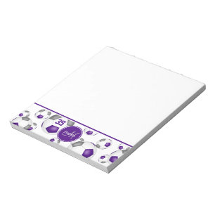 purple grey soccer balls pattern accent notepad