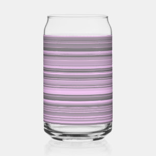 Purple Grey Striped Can Glass