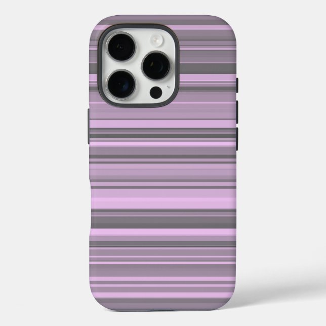 Purple Grey Stripes Case-Mate iPhone Case (Back)
