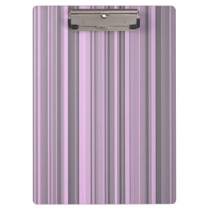 Purple Grey Stripes Clipboard