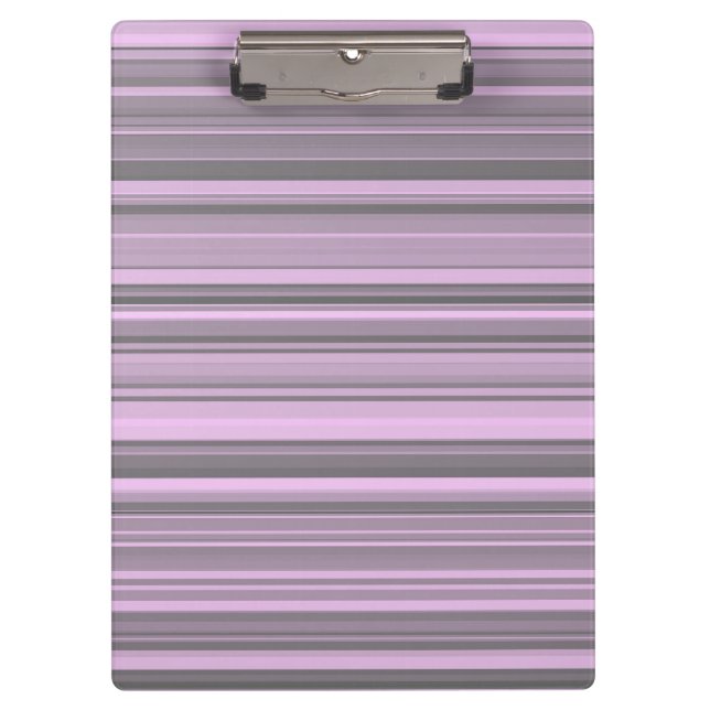 Purple Grey Stripes Clipboard (Front)