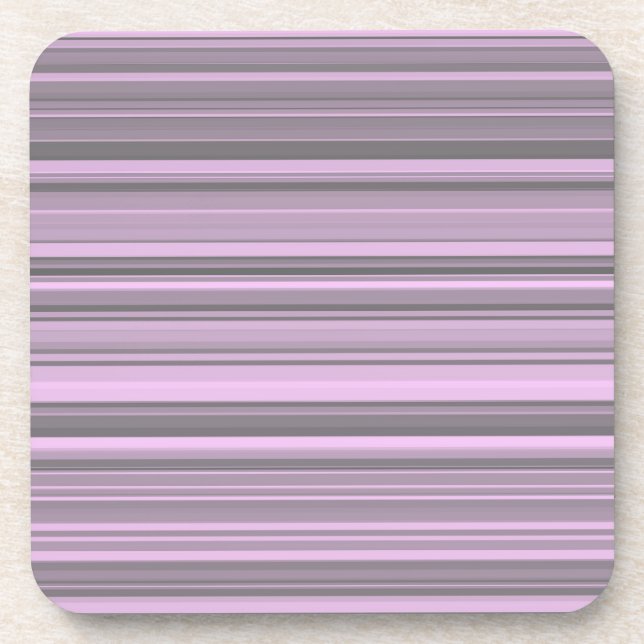 Purple Grey Stripes Coaster (Front)