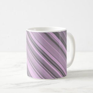 Purple Grey Stripes Coffee Mug