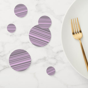 Purple Grey Stripes Confetti