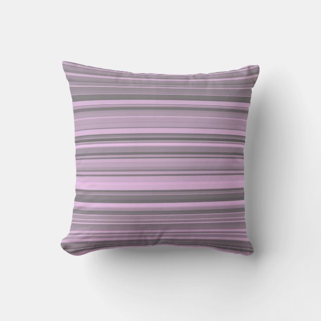 Purple Grey Stripes Cushion (Front)