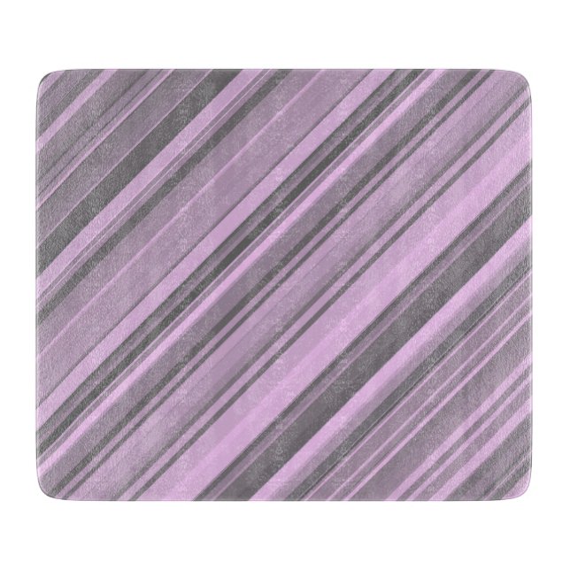 Purple Grey Stripes Cutting Board (Front)