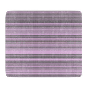 Purple Grey Stripes Cutting Board