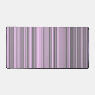 Purple Grey Stripes Desk Mat