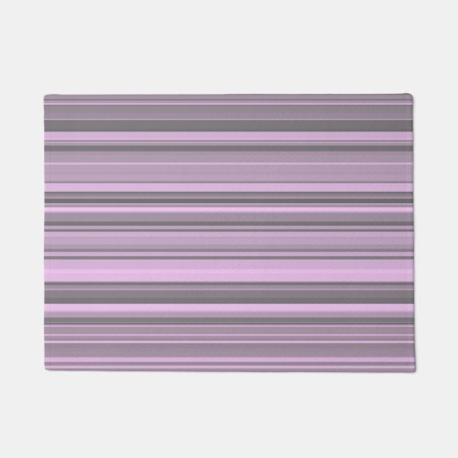 Purple Grey Stripes Doormat (Front)