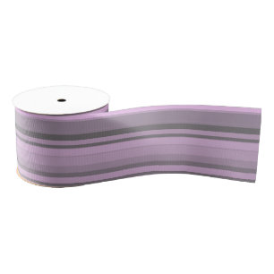 Purple Grey Stripes Grosgrain Ribbon