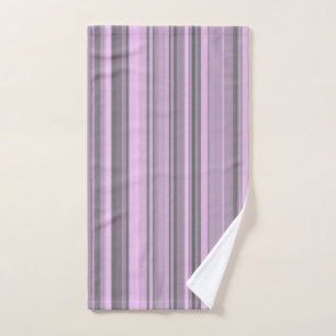 Purple Grey Stripes Hand Towel