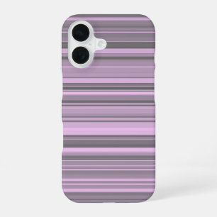 Purple Grey Stripes iPhone 16 Case