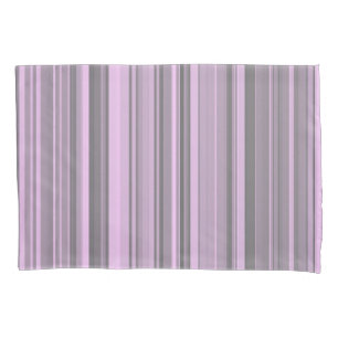 Purple Grey Stripes Pillowcase